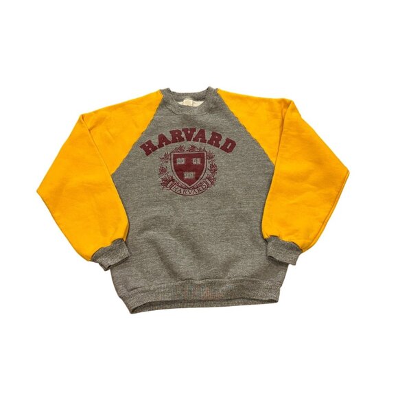 Vintage 80's Harvard University Raglan Sweatshirt Gray Made in USA Men's Medium - Picture 1 of 7